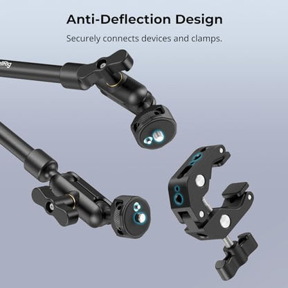SMALLRIG 22" Magic Arm Clamp, Overhead Phone Mount Holder Stand, Camera Arm - style: Double Ball Joints