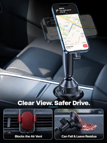 EXELIQ Magnetic Cup Holder Phone Cradle for Magsafe, Flexible Tri-Pivot Arm - size: N54