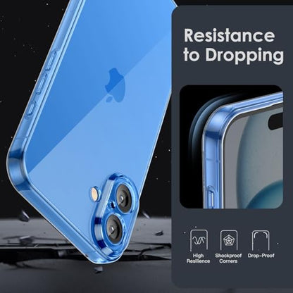 Shamo's Clear TPU Case for iPhone 16 – with Camera Protection, Ultra Slim, Shockproof, Anti-Yellowing, Scratch-Resistant, Wireless Charging Compatible, Enhanced Grip (for iPhone 16) - size: For iPhone 16