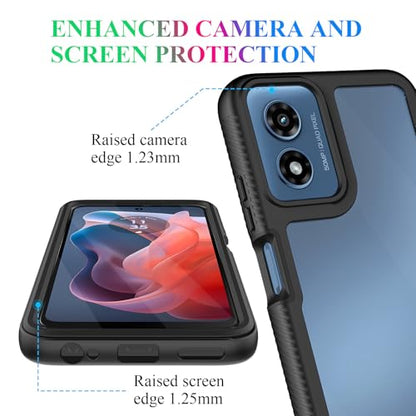 Compatible with Moto G 5G 2024 Case, Built in Screen Protector Full Body Shockproof Slim Fit Bumper Protective Phone Cover for Men Women-Black - size: Moto G 5G 2024 Case