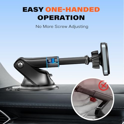 APPS2Car Magnetic Car Mount for MagSafe, Dashboard and Windshield Holder - color: Dark Black