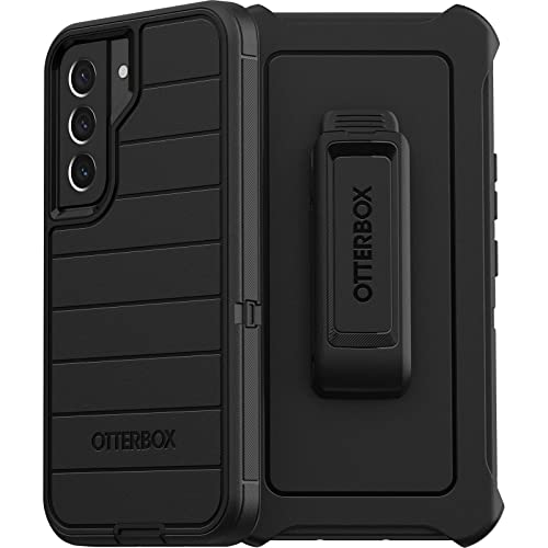 OtterBox Defender Series Case for Samsung Galaxy S22 (Only) - Holster Clip Included - Microbial Defense Protection - Non-Retail Packaging - Black - color: Black