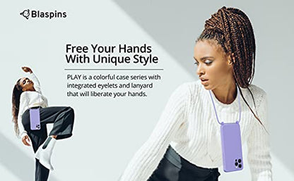 Crossbody Lanyard Strap Case for iPhone 14 Pro Max, Neck Cross Body, Adjustable Holder Removable, Drop Protection Shockproof, Hands-Free Silicone Case 6.7 inch, 150 cm Strap, iP14PM - Purple - color: Purple