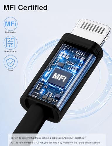USB C to Lightning Cable [Apple MFi Certified] - 2Pack 6/10FT - Black - color: Black, size: 6ft+10ft