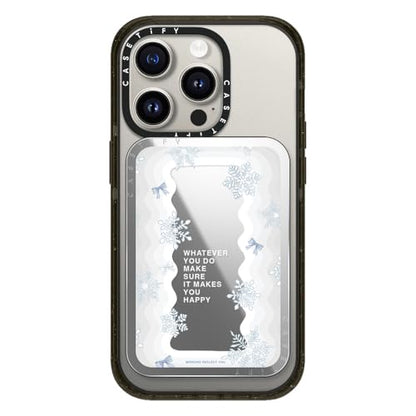 CASETiFY Snappy Card Holder Stand Compatible with Magsafe - First Snow - Silver Mirror - color: First Snow