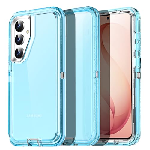 AICase for Samsung Galaxy S26 Case Clear 3 in 1 Heavy Duty Drop Protection Full Body Rugged Shockproof/Dust Proof 3-Layer Military Protective Tough Durable Cover for Samsung Galaxy S26 6.3"_Blue - color: 3 in 1_Blue, size: Samsung Galaxy S26