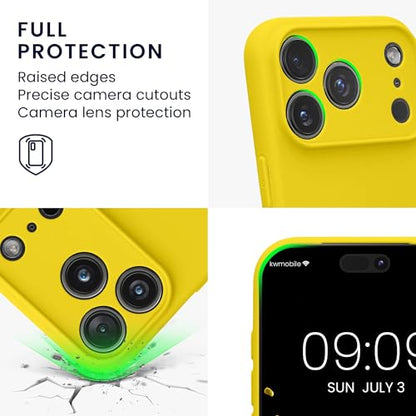 kwmobile Case Compatible with Apple iPhone 17 Pro Case - Protective Slim TPU Phone Cover - Soft Matte Finish - Radiant Yellow - color: Radiant Yellow, size: iPhone 17 Pro