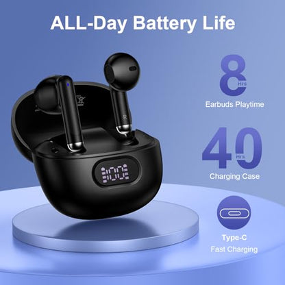 Wireless Earbuds Bluetooth Headphones for Samsung Galaxy S26 S25 Ultra S24 - color: Black