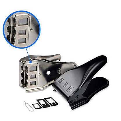 MMOBIEL Universal 3 in 1 / Standard Sim/Micro Sim/Nano Sim Card Cutter Compatible with iPhone Samsung Sony Huawei Motorola etc incl. 3 SIM Adapters + 1 SIM Card Eject Pin