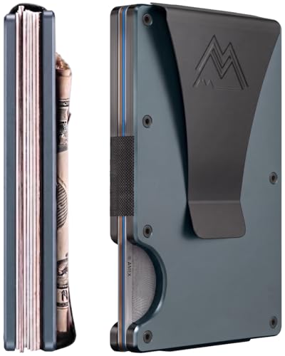 Mountain Voyage Minimalist Wallet for Men - Slim RFID Wallet, Scratch Resistant, Credit Card Holder & Money Clip, Easily Removable Money & Cards (Matte Grey) - color: Matte Grey