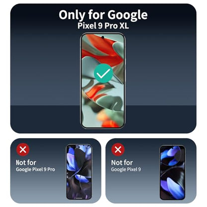 3*Privacy Screen Protector for Google Pixel 9 Pro XL/10 Pro XL with a Installation Alignment Aid, Anti-Spy Tempered Glass Film, Private Black Protection, [oilproof][ Shockproof][Scratchproof]