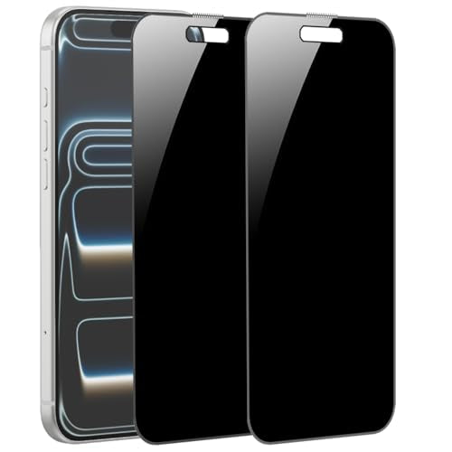 2 Pack 360 Degree Privacy Tempered Glass for iPhone 17 Pro Max Anti-Spy 4 Directions Screen Protector Film 6.9 inch - size: For iPhone 17 Pro Max