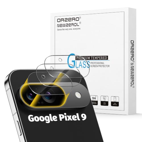 Orzero (3 Pack) Camera Lens Protector Compatible for Google Pixel 9 (6.3 inch) Protector de Cámera Case Friendly Tempered Glass 9H High Definition Microphone Cutout Anti-Scratch - size: Google Pixel 9 (6.3 inch)
