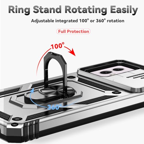 SunStory for Motorola Moto G Power 5G 2024 Case with Kickstand,Silver - color: Silver