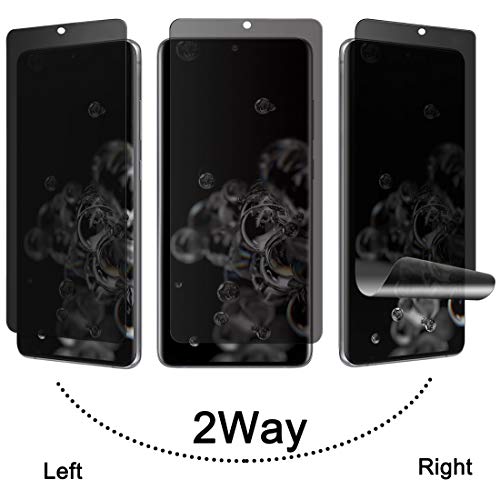 Galaxy S20 Ultra Privacy Screen Protector, [Anti-Spy] [Case Friendly] [Full Coverage] [Support in-Screen Unlock] Premium Flexible Film Screen Protector for Samsung Galaxy S20 Ultra [2-Pack] - size: for Samsung Galaxy S20 Ultra
