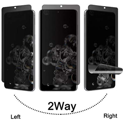 Galaxy S20 Ultra Privacy Screen Protector, [Anti-Spy] [Case Friendly] [Full Coverage] [Support in-Screen Unlock] Premium Flexible Film Screen Protector for Samsung Galaxy S20 Ultra [2-Pack] - size: for Samsung Galaxy S20 Ultra