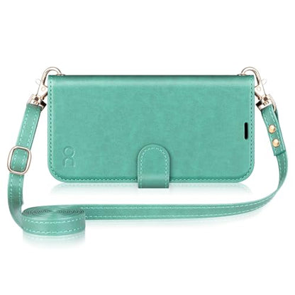 OCASE for iPhone 16 Wallet Case, PU Leather Crossbody Phone Case with Removable Shoulder Strap, Kickstand, RFID Blocking Card Slots, Flip Folio Phone Cover 6.1 Inch 2024, Green - color: Green, size: iPhone 16
