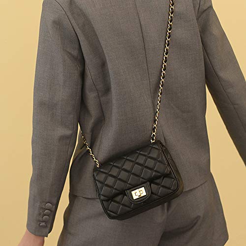 UnnFiko 43" DIY Bag Purse Chain Strap Replacement Crossbody Bag Straps Purse Accessories Straps Handmade Shoulder Bag Charms for Handbag Bags (Black & Gold, Metal Chain) - color: Black & Gold