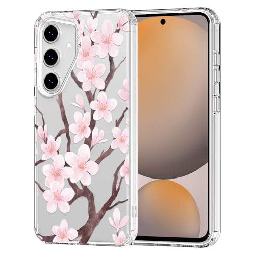 MOSNOVO Case for Samsung Galaxy S24 FE, [Buffertech 6.6ft Military-Grade Drop Protection] [Anti Peel Off Tech] Clear TPU Bumper Phone Case Cover Design - Cherry Blossom Floral - color: Clear - Cherry Blossom Floral, size: Samsung Galaxy S24 FE