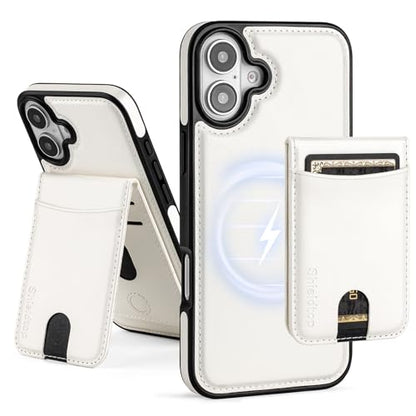 Shieldtop Compatible with MagSafe iPhone 16 Plus Wallet Case,White | 2 in 1 Detachable Magnetic,Credit Card Holder Slots,RFID Blocking,PU Leather,Kickstand,Flip Folio Phone Cover for Men & Women - color: White, size: iPhone 16 Plus 6.7"