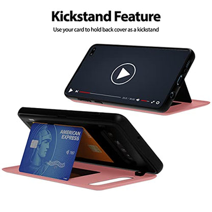 GOOSPERY Magnetic Door Bumper Compatible with Galaxy S10 Plus, Card Holder Wallet Case Easy Magnet Auto Closing Protective Dual Layer Sturdy Phone Back Cover -Pink - color: Pink, size: Galaxy S10 Plus