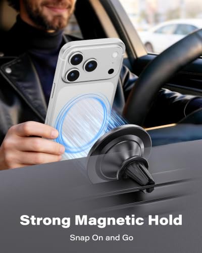 A2C for MagSafe Car Mount, One-Piece Magnetic Phone Holder for Car Vent