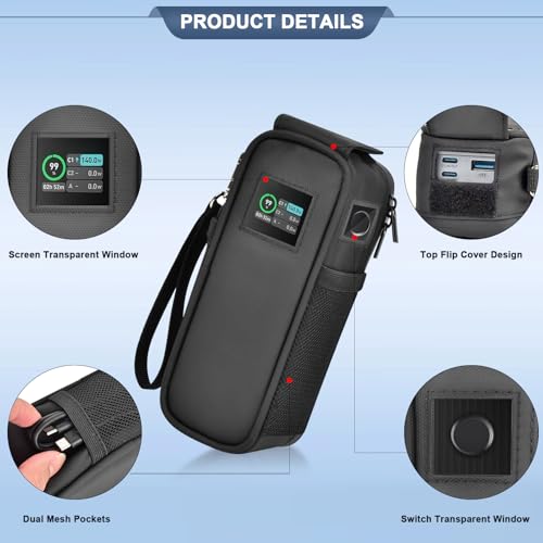 Customized Case for Anker 737 24000mAh, Flip-Top Lid, Dual Window | Charges Without Removing,Check Status Without Opening Case, Fits Cable Ports Directly,Thick EPE Foam Lightweight,Bag Only - style: For Anker 737