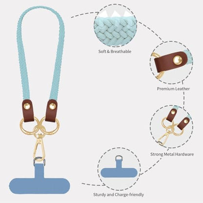Hovmwey Stretchy Phone Lanyard Tether, 2 Pack Phone Leash Anti-theft Phone Strap for Anti-drop Outdoor Hiking Cycling Climbing Universal for Most Cell Phones, Sky Blue - color: Sky Blue
