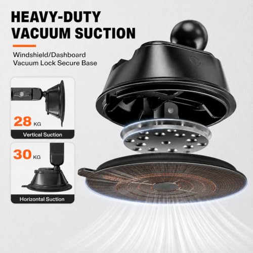 APPS2Car Heavy-Duty Vacuum Suction Phone Mount for Car Windshield Dashboard