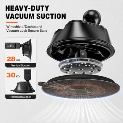 APPS2Car Heavy-Duty Vacuum Suction Phone Mount for Car Windshield Dashboard