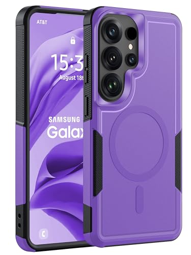 for Samsung Galaxy S26 Ultra Case Dual-Layer Shockproof Purple | Fit for Magsafe, Rugged Heavy Duty Military-Grade Protection, Matte Finish Scratch Resistant Anti-Fingerprint, S 26 Ultra - color: Purple