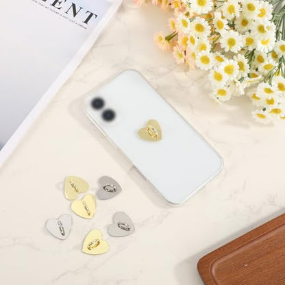 8pcs Heart Phone Charm Holder, 1inch Cell Phone Charm Hook - color: gold, silver, size: 2.5cm