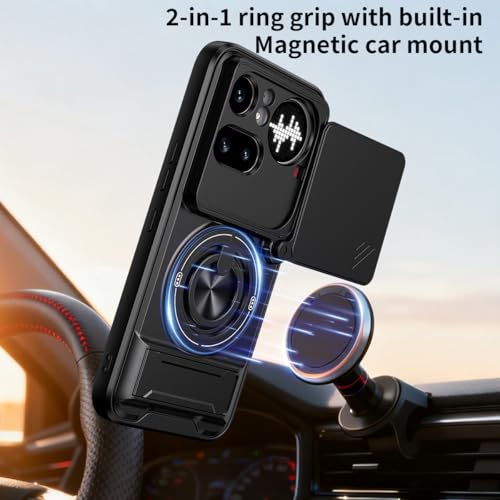 Compatible with Nothing Phone4a Pro Case Cover,Compatible with Nothing Phone (4a) Pro 5G A069P with Slide Camera Cover Phone Stand Protective Case Black - color: Black, size: Compatible with Nothing Phone4a Pro