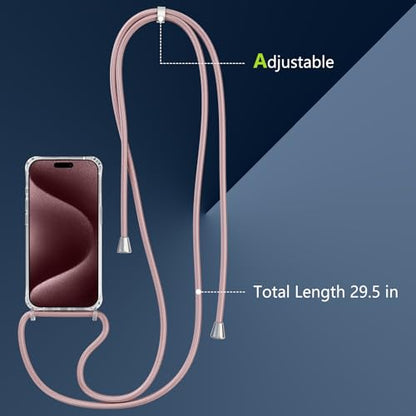 Magnetic Case for iPhone 13 Pro Max 6.7" Clear Crossbody Case with Adjustable Shoulder Neck Lanyard Strap,Compatible with Magsafe,Soft Slim Bumper Shockproof Protective Phone Cover-Gold - color: Gold, size: iPhone 13 Pro Max