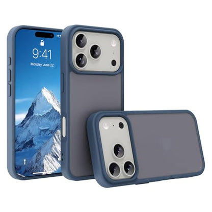 for iPhone 17 pro Case Translucent Matte Phone Cover, [10 FT Military Grade Drop Protection] Slim Durable Shockproof Protective Bumper (Dark Blue, iPhone 17 pro) - color: Dark Blue, size: iPhone 17 pro
