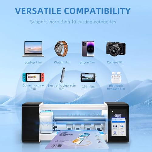 Intelligent Film Cutting Machine for Hydrogel TPU Screen Protectors for Front of The Cellphone,Mobile Phone Screen Protector Machine Cutting,for Smartphones,Watches and Tablets Edge