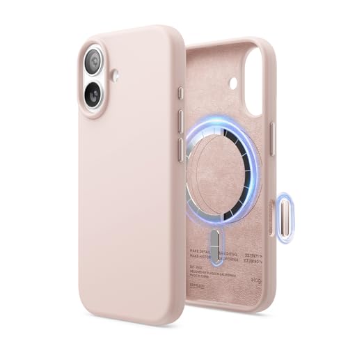 elago Premium Magnetic Silicone Case for iPhone 17 | Compatible with MagSafe, Liquid Silicone Material, Protection, Shockproof, Slim Phone (Lovely Pink) - color: Lovely Pink, size: iPhone 17