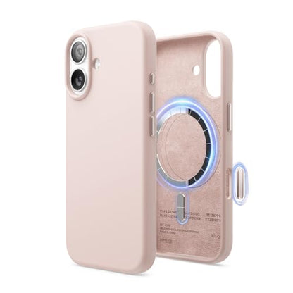 elago Premium Magnetic Silicone Case for iPhone 17 | Compatible with MagSafe, Liquid Silicone Material, Protection, Shockproof, Slim Phone (Lovely Pink) - color: Lovely Pink, size: iPhone 17