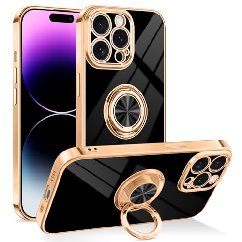 Dinick Black for iPhone 14 Pro Case with Ring Holder Kickstand - color: Black, size: 6.1'' iPhone 14 Pro