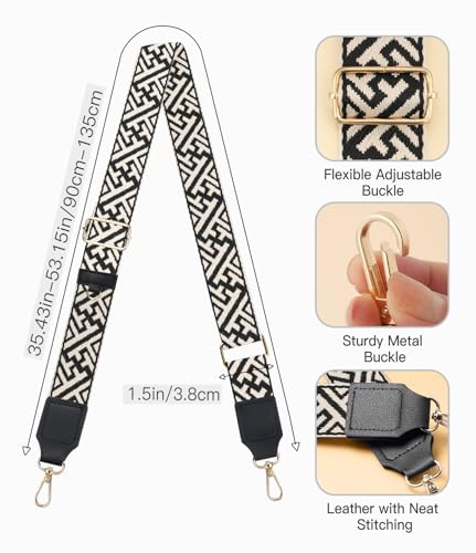 TiMOVO Clip and Go Phone Strap Crossbody with Leather Wallet, Adjustable Anti-Theft Lanyard with Pouch for Most Phone Case - color: Black Striped