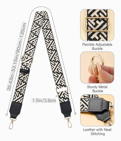 TiMOVO Clip and Go Phone Strap Crossbody with Leather Wallet, Adjustable Anti-Theft Lanyard with Pouch for Most Phone Case - color: Black Striped