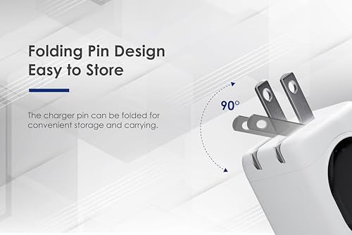 USB C Charger 65W, (GaN 65W), Foldable Plug Fast Compact Charger for MacBook Pro/Air, iPad Pro, Google Pixelbook, ThinkPad E490, iPhone 15/14/13 and More