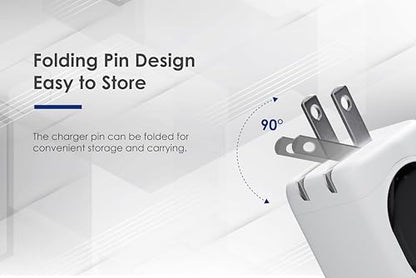USB C Charger 65W, (GaN 65W), Foldable Plug Fast Compact Charger for MacBook Pro/Air, iPad Pro, Google Pixelbook, ThinkPad E490, iPhone 15/14/13 and More