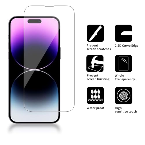 4 Pack Glass Screen Protector Compatible for iPhone 14 Pro Max [6.7 Inch] [9H Hardness]-HD Screen Tempered Glass, Scratch Resistant,Easy Install [Case Friendly] - size: iPhone 14 Pro Max