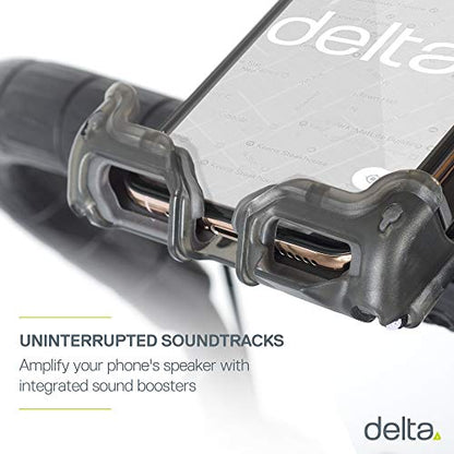 Bike Phone Mount by Delta Cycle - Bicycle Phone Holder Adjusts to Any Handlebar & Fits Any Phone or iPhone - Universal and Easily Accessible Bike Accessories for Adult Bikes