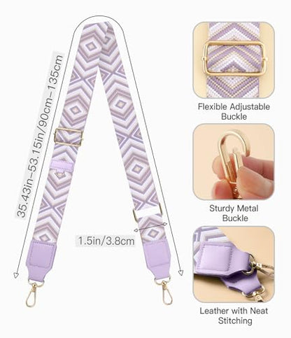 TiMOVO Clip and Go Phone Strap Crossbody with Leather Wallet, Adjustable Anti-Theft Lanyard with Pouch for Most Phone Case - color: Light Purple + White