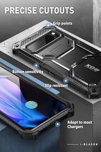 i-Blason for Google Pixel 10 Pro/Pixel 10 Case with Stand, 6.3'', Black | 360° Full-Body with Built-in Screen Protector, Foldable Kickstand, Textured Grip, Heavy Duty Rugged Protective Bumper Case - size: Pixel 10/10 Pro 6.3 inch