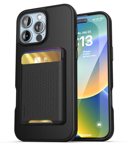 ENCASED Wallet Case Set for iPhone 16 Pro with Removable Card Holder (iPhone 16 Pro) Black - size: iPhone 16 Pro