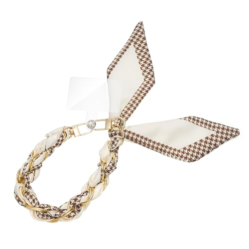 ZOOEASS Phone Wrist Lanyard Gold Metal Scarf Phone Charm Strap with Tether Tab Women Phone Chain Accessories for Handbags - color: Style 3