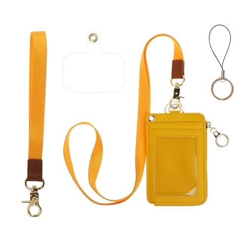 MONDO DESIGNS 2-in-1 ID Badge Holder Lanyard Wallet - Yellow - color: Yellow